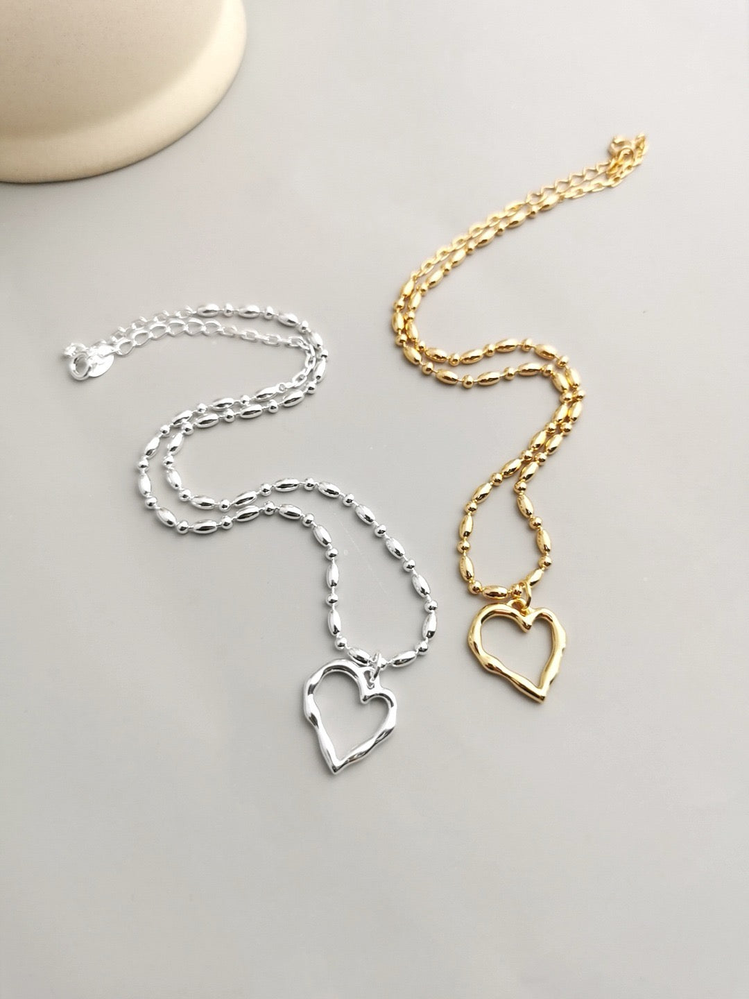 Sterling Silver Necklace Set Heart Shape