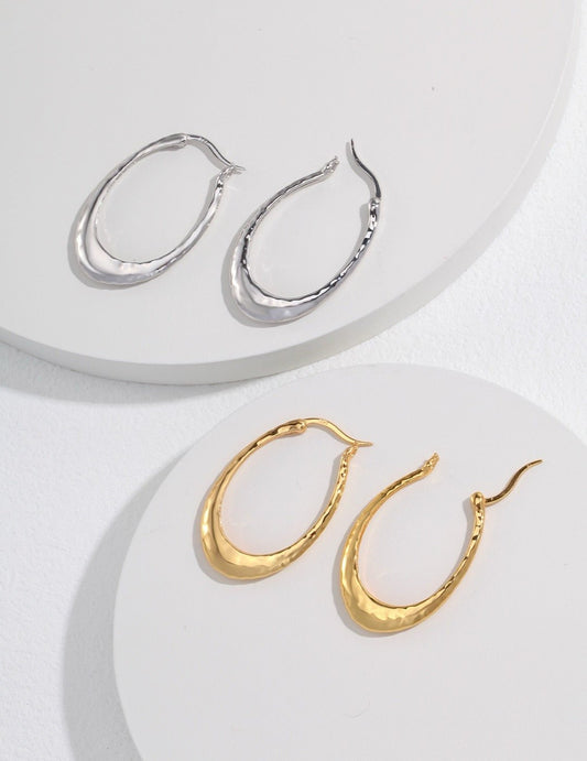 Handmade Sterling Silver Hoop Earrings - Crystal Together