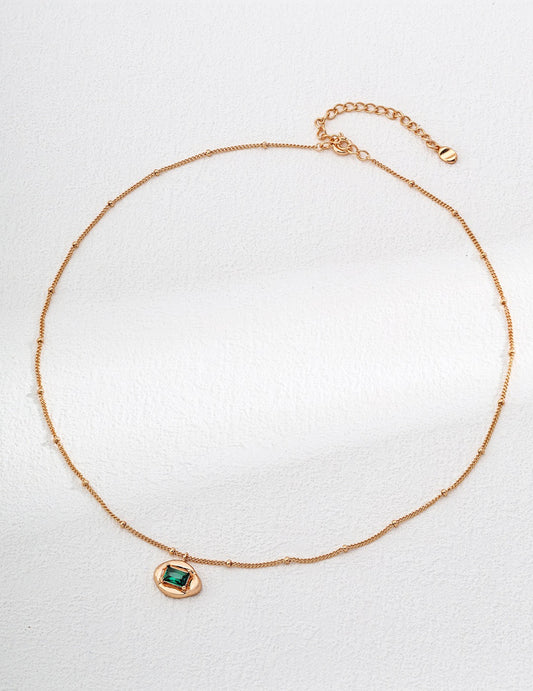 Meet Yana, Sterling Silver Gold Vermeil Zircon Necklace - Crystal Together